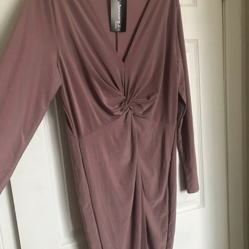 Pink purple taupe long sleeve dress - F21 3x